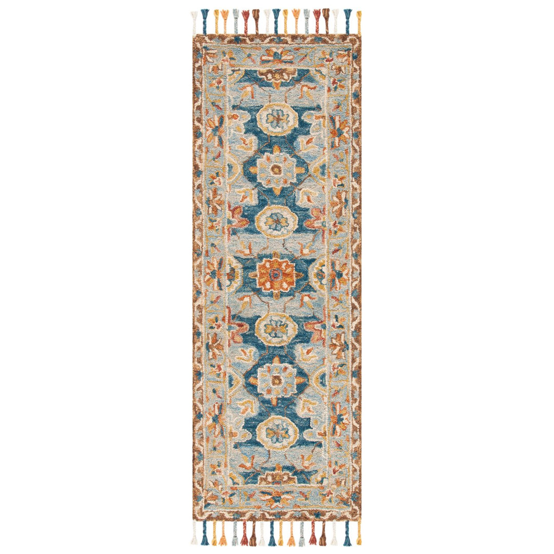 SAFAVIEH Aspen Collection APN110A Handmade Grey/Navy Rug Image 5