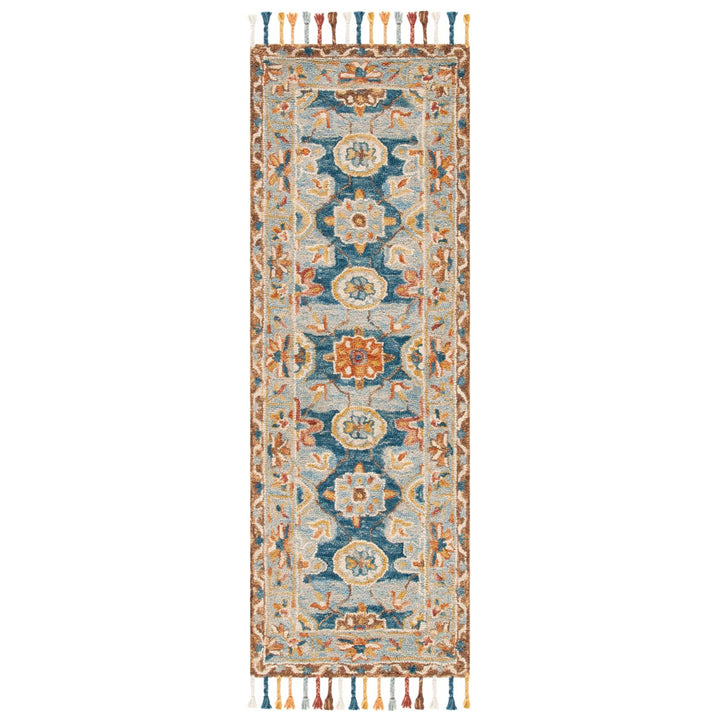 SAFAVIEH Aspen Collection APN110A Handmade Grey/Navy Rug Image 5