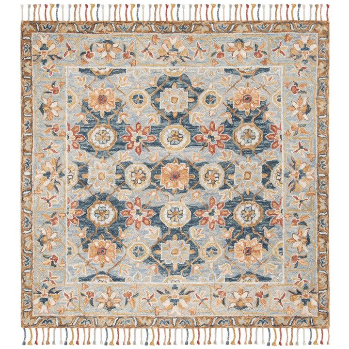 SAFAVIEH Aspen Collection APN110A Handmade Grey/Navy Rug Image 6