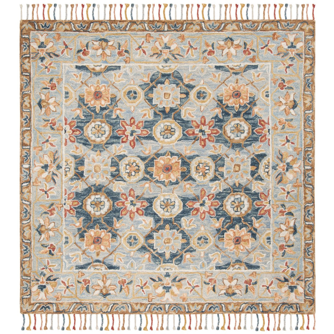 SAFAVIEH Aspen Collection APN110A Handmade Grey/Navy Rug Image 1