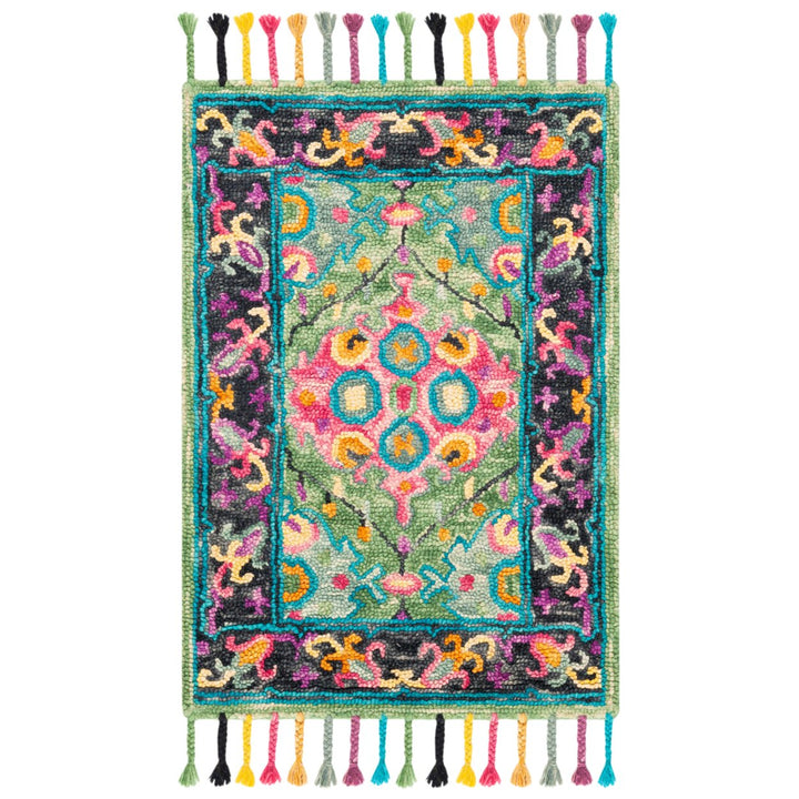 SAFAVIEH Aspen APN114Y Handmade Light Green / Black Rug Image 8