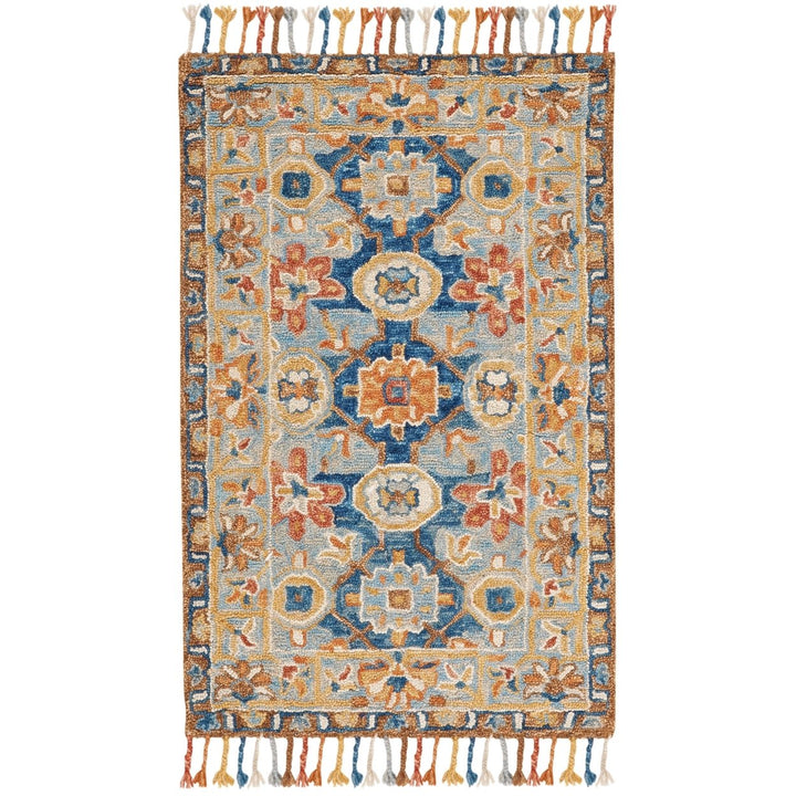 SAFAVIEH Aspen Collection APN110A Handmade Grey/Navy Rug Image 8