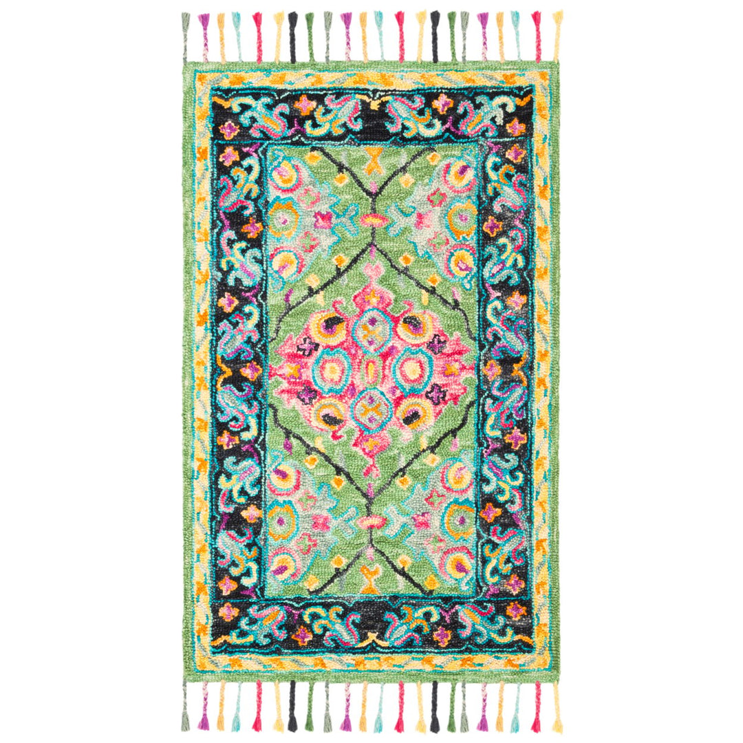 SAFAVIEH Aspen APN114Y Handmade Light Green / Black Rug Image 9