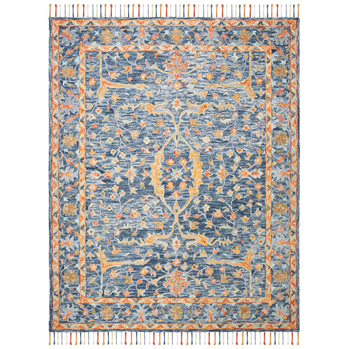 SAFAVIEH Aspen Collection APN116M Handmade Blue/Rust Rug Image 1