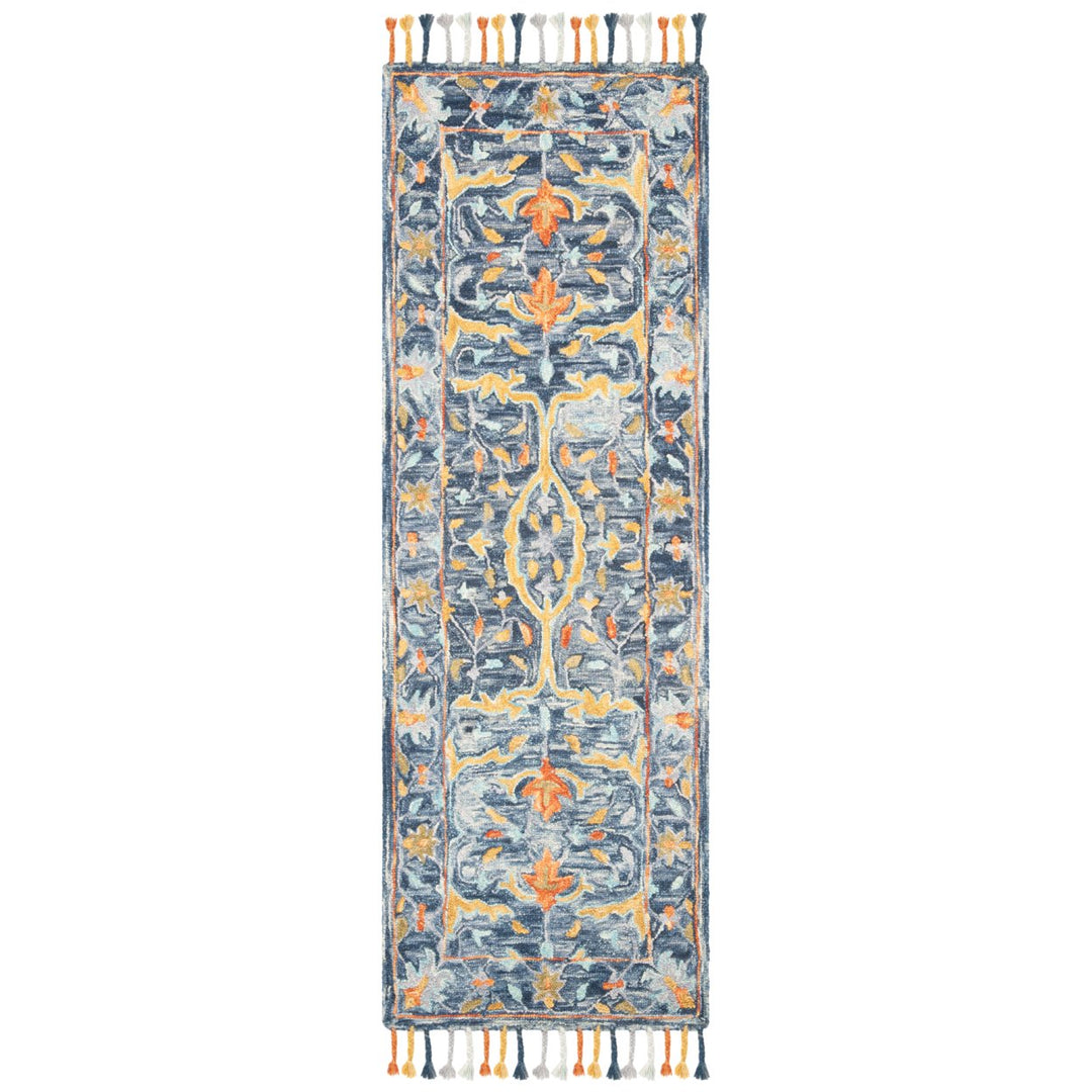 SAFAVIEH Aspen Collection APN116M Handmade Blue/Rust Rug Image 5