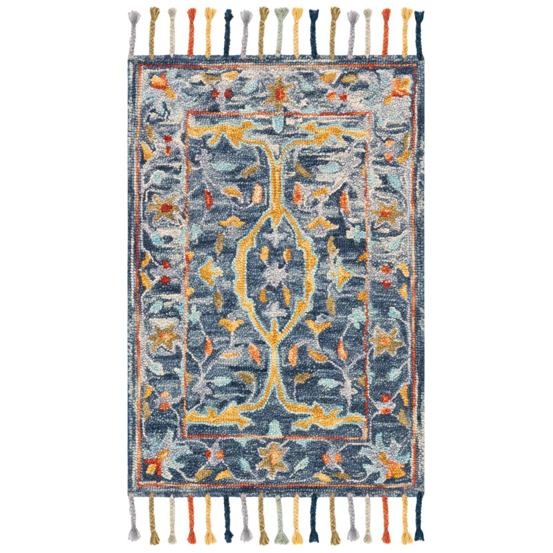 SAFAVIEH Aspen Collection APN116M Handmade Blue/Rust Rug Image 8