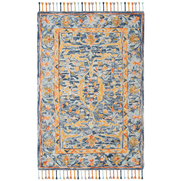 SAFAVIEH Aspen Collection APN116M Handmade Blue/Rust Rug Image 9