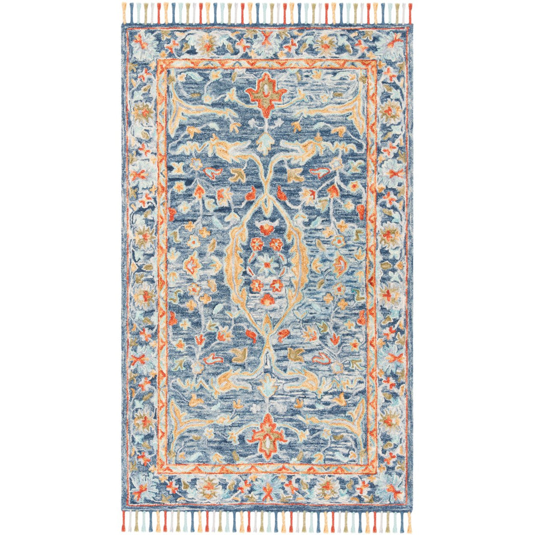 SAFAVIEH Aspen Collection APN116M Handmade Blue/Rust Rug Image 10