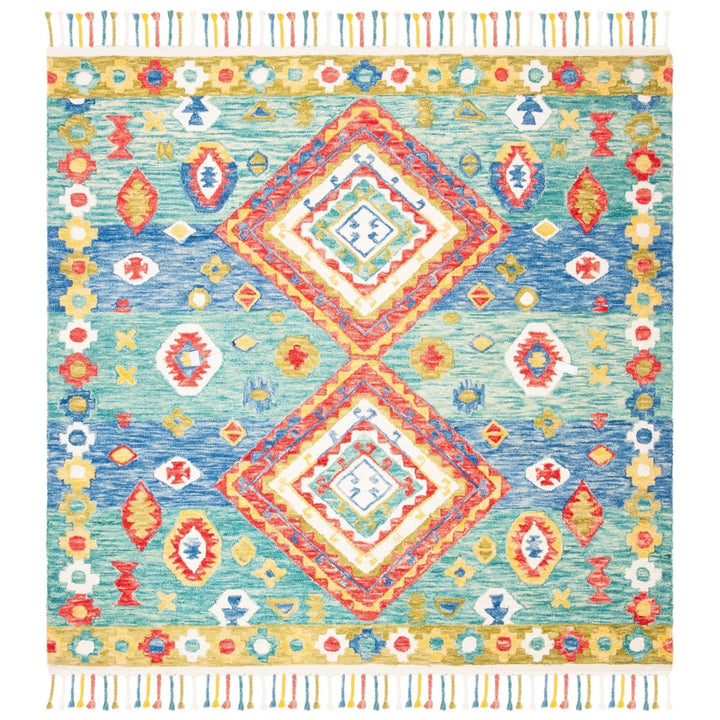 SAFAVIEH Aspen Collection APN119Y Handmade Green/Red Rug Image 1