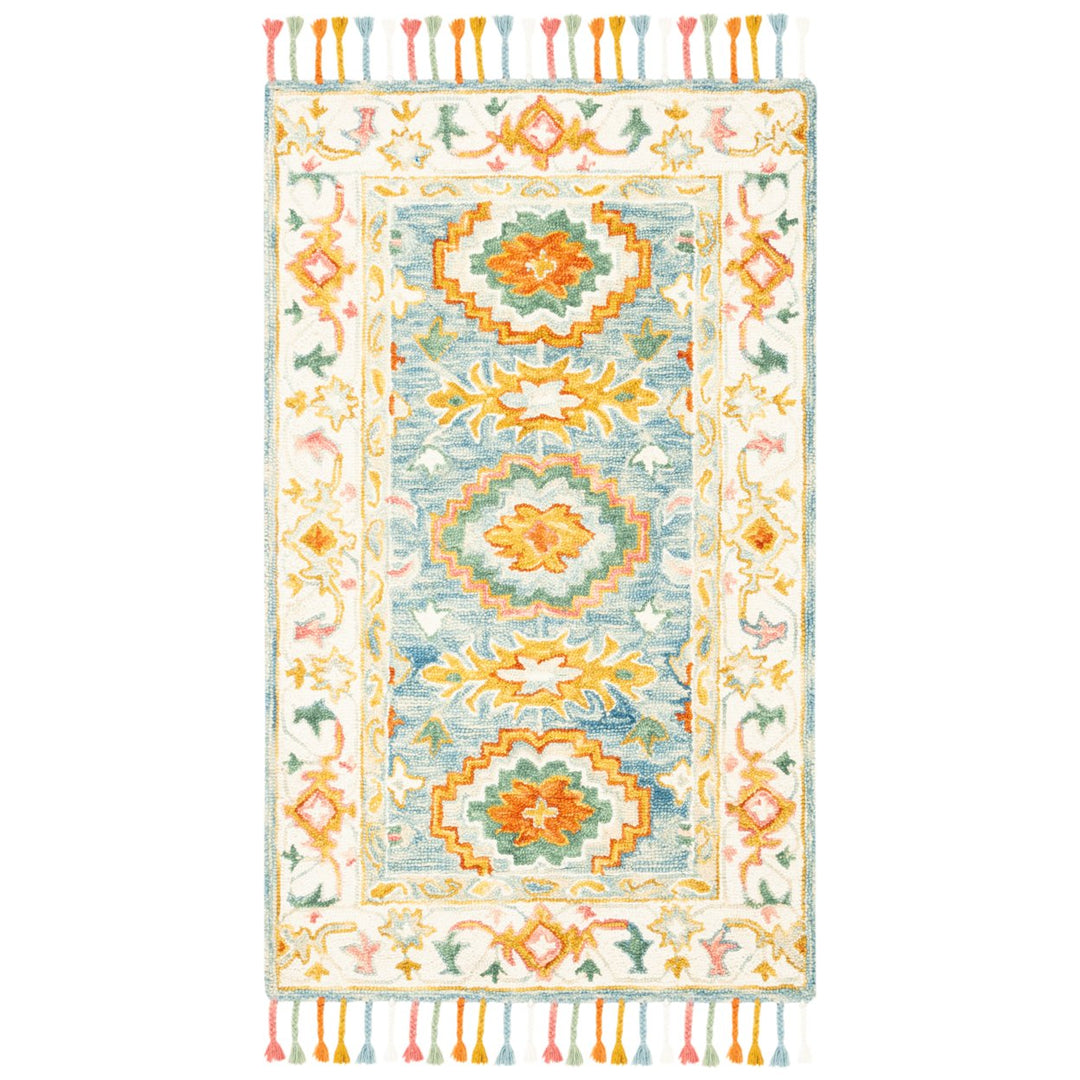 SAFAVIEH Aspen APN117M Handmade Blue / Ivory Rug Image 9