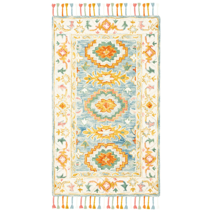 SAFAVIEH Aspen APN117M Handmade Blue / Ivory Rug Image 1