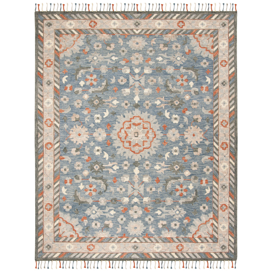 SAFAVIEH Aspen Collection APN123A Handmade Blue/Rust Rug Image 1