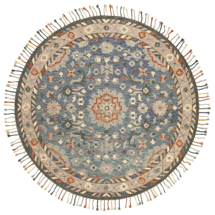 SAFAVIEH Aspen Collection APN123A Handmade Blue/Rust Rug Image 4