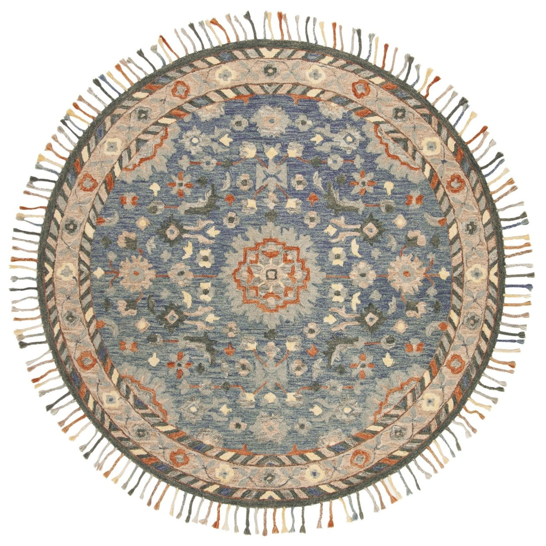 SAFAVIEH Aspen Collection APN123A Handmade Blue/Rust Rug Image 1