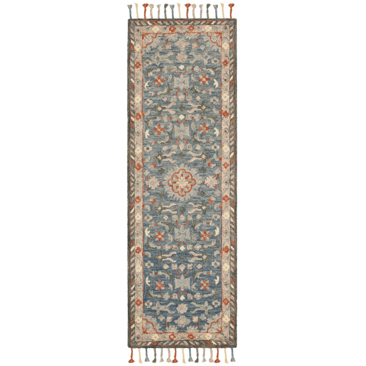 SAFAVIEH Aspen Collection APN123A Handmade Blue/Rust Rug Image 5