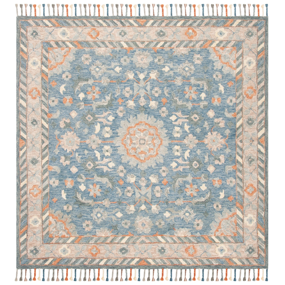 SAFAVIEH Aspen Collection APN123A Handmade Blue/Rust Rug Image 6