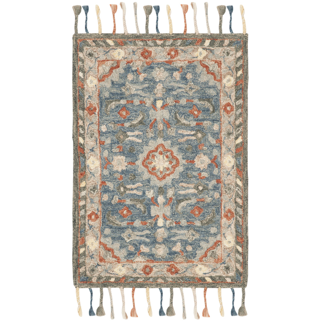 SAFAVIEH Aspen Collection APN123A Handmade Blue/Rust Rug Image 8