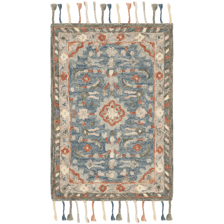 SAFAVIEH Aspen Collection APN123A Handmade Blue/Rust Rug Image 8