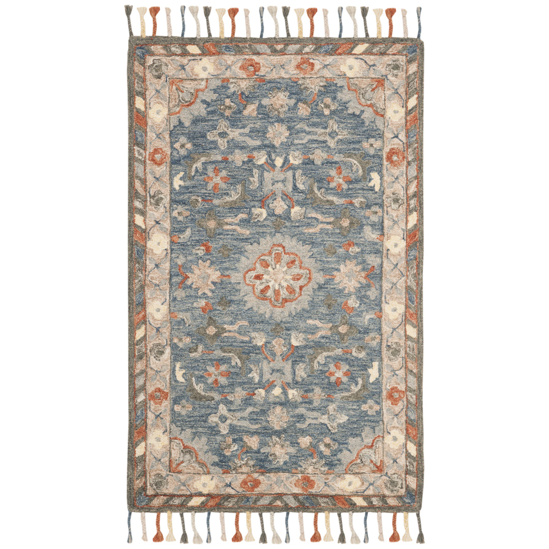 SAFAVIEH Aspen Collection APN123A Handmade Blue/Rust Rug Image 9