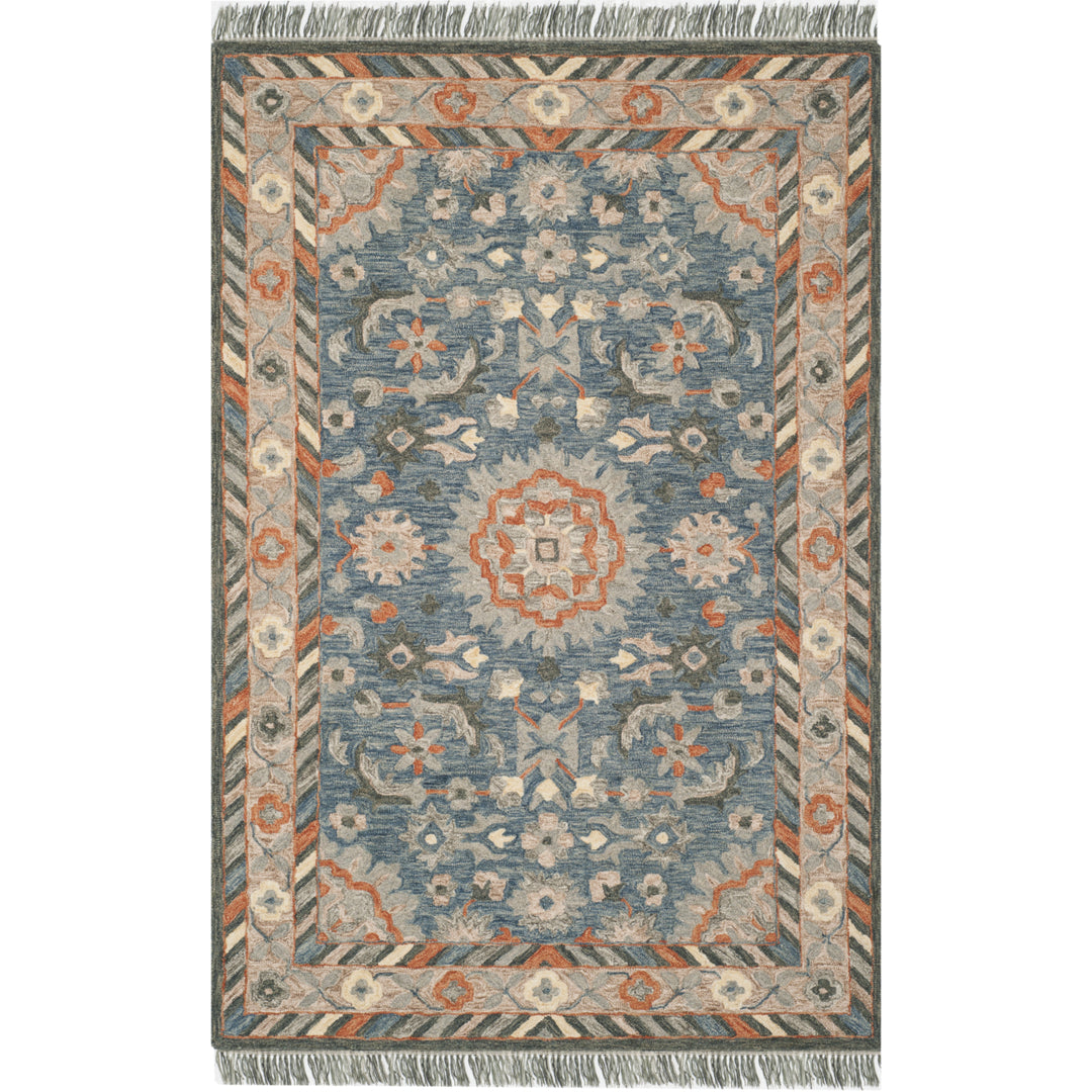 SAFAVIEH Aspen Collection APN123A Handmade Blue/Rust Rug Image 10