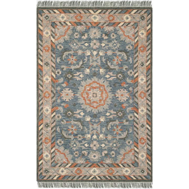 SAFAVIEH Aspen Collection APN123A Handmade Blue/Rust Rug Image 1