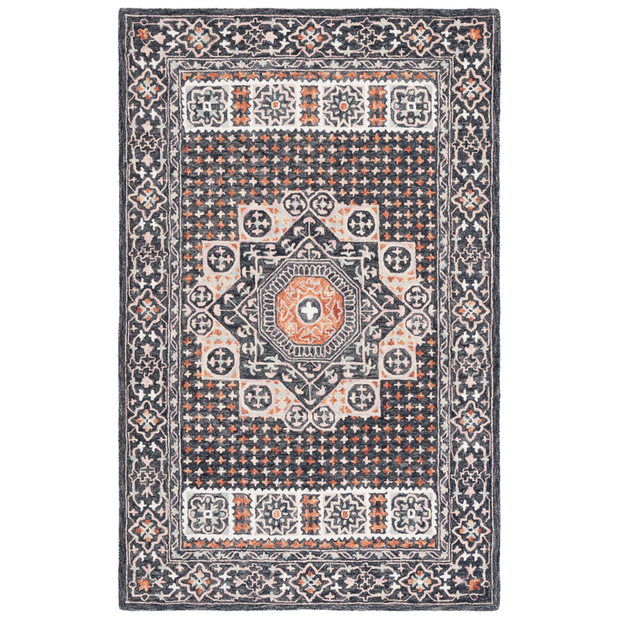 SAFAVIEH Aspen APN130Z Handmade Black / Rust Rug Image 1