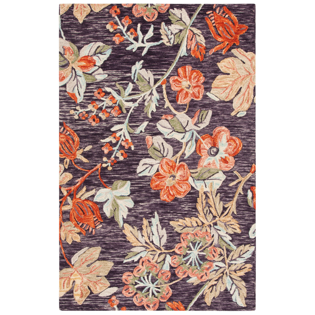 SAFAVIEH Aspen APN133H Handmade Charcoal / Orange Rug Image 1