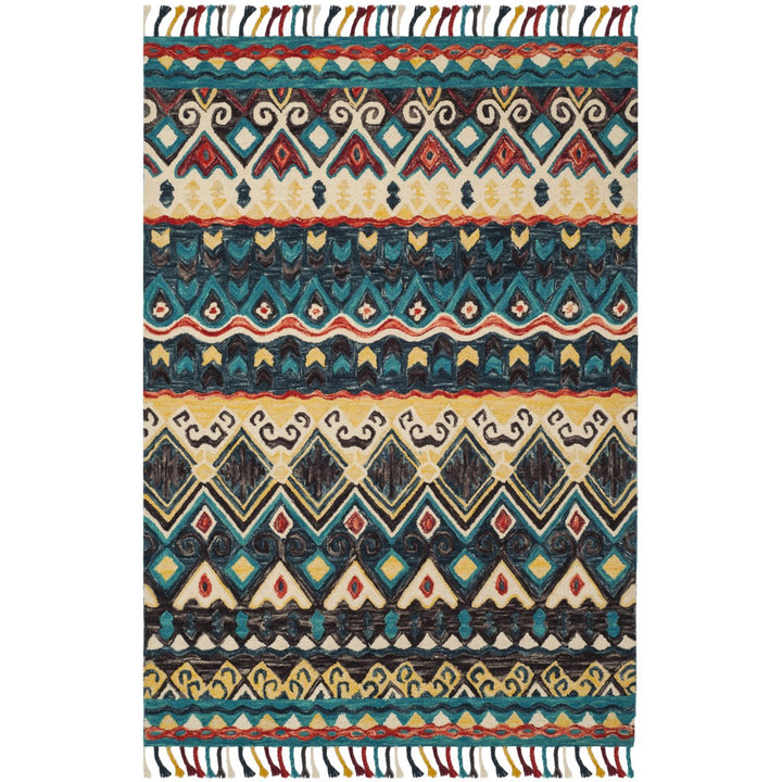 SAFAVIEH Aspen Collection APN137A Handmade Blue / Red Rug Image 1