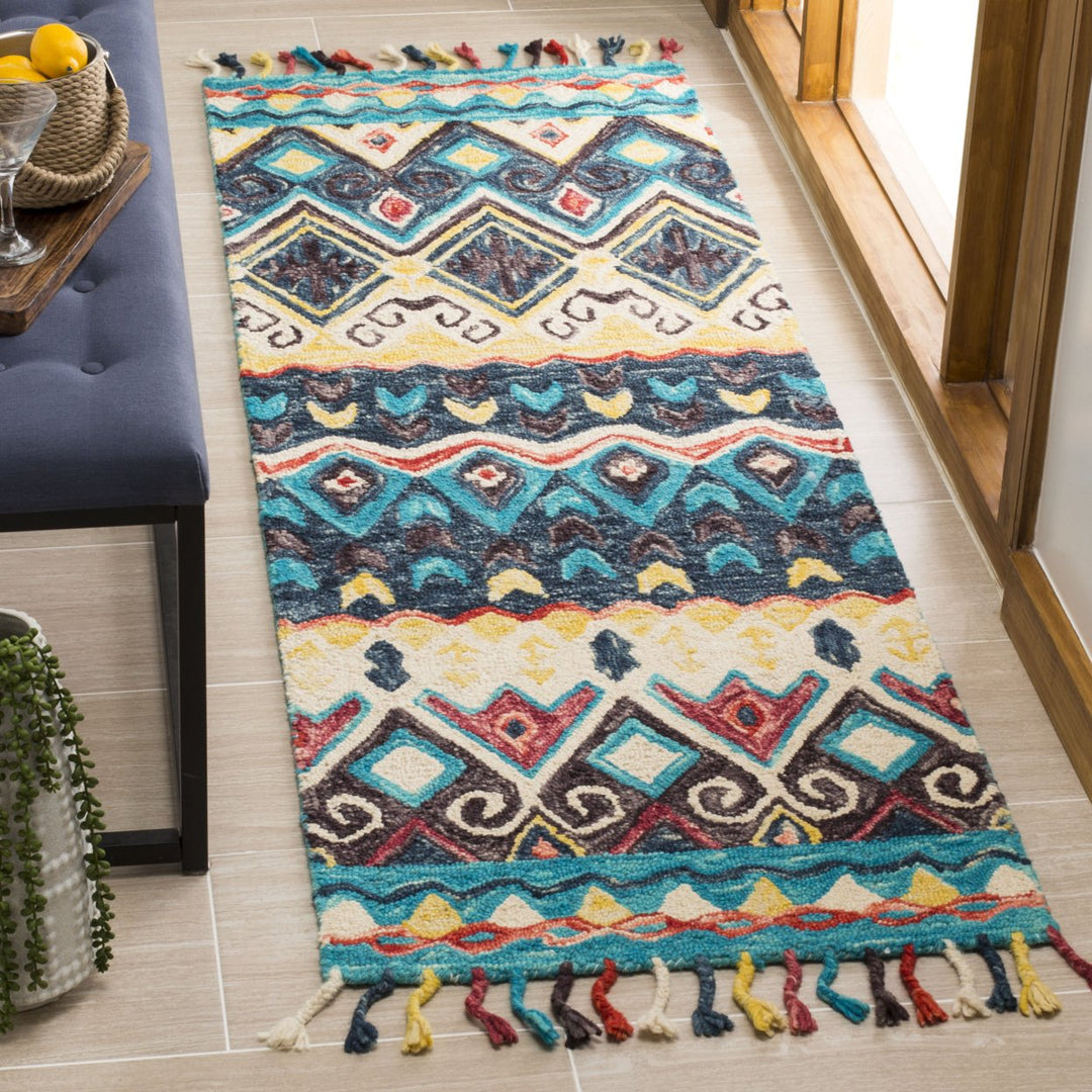 SAFAVIEH Aspen Collection APN137A Handmade Blue / Red Rug Image 3