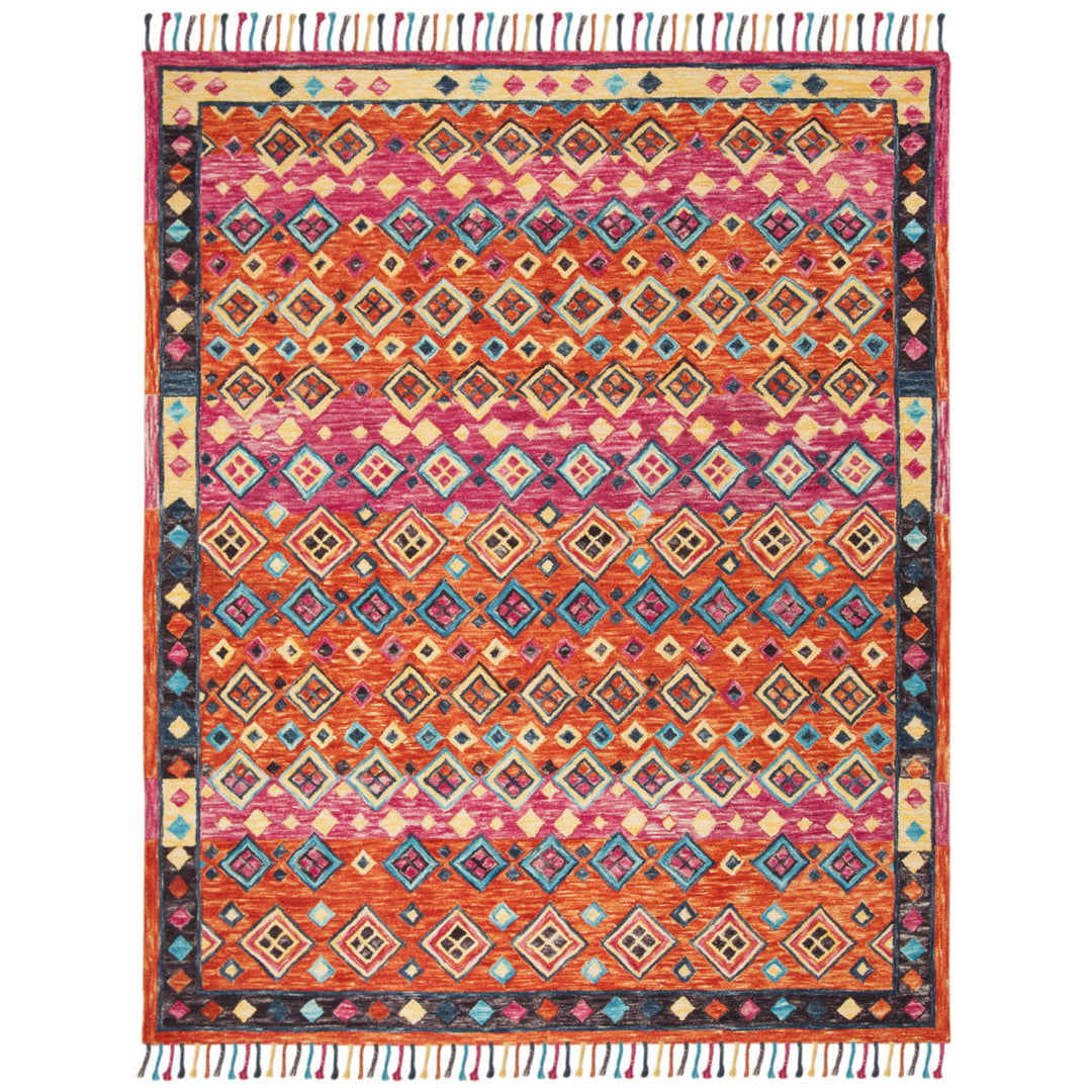 SAFAVIEH Aspen APN138A Handmade Orange / Fuchsia Rug Image 4