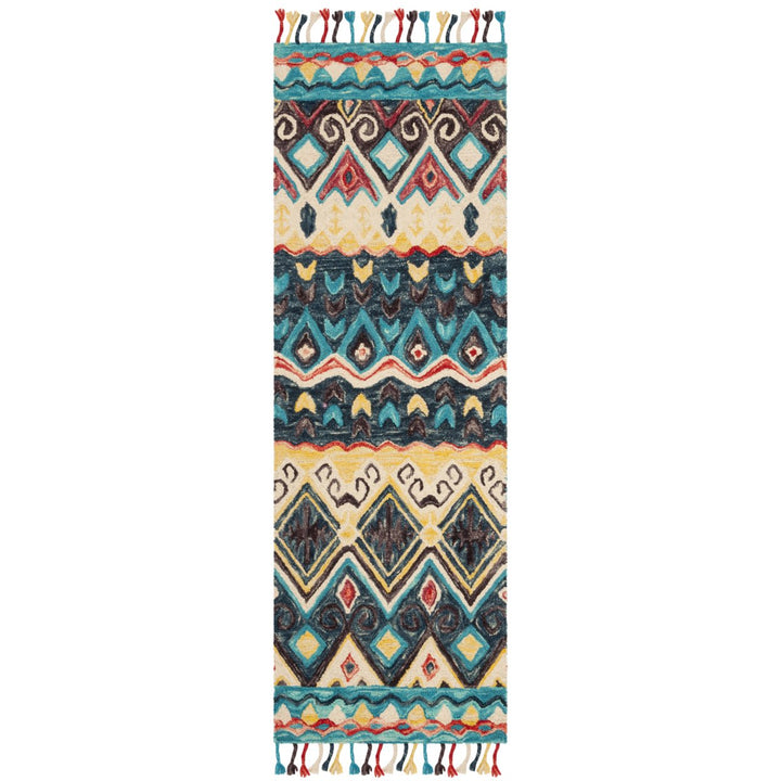 SAFAVIEH Aspen Collection APN137A Handmade Blue / Red Rug Image 5