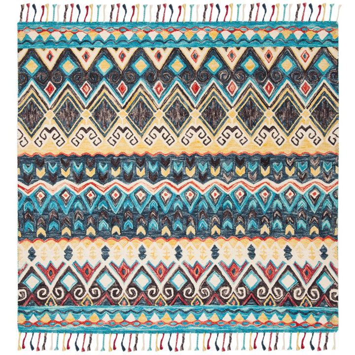 SAFAVIEH Aspen Collection APN137A Handmade Blue / Red Rug Image 1