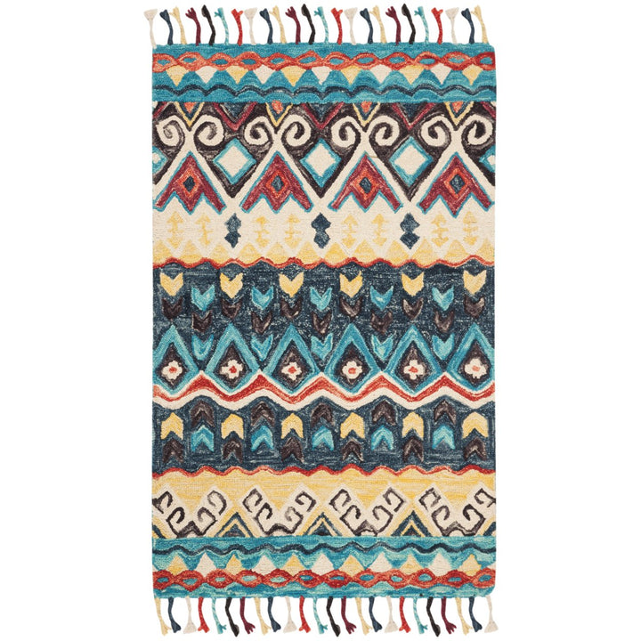 SAFAVIEH Aspen Collection APN137A Handmade Blue / Red Rug Image 9