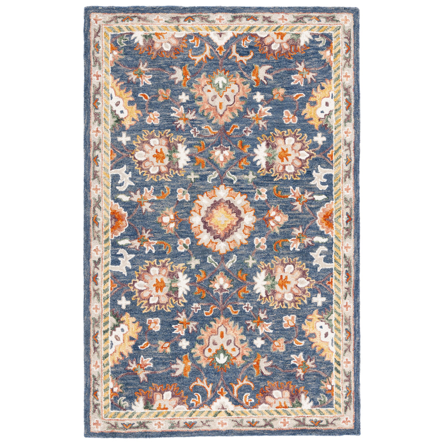 SAFAVIEH Aspen Collection APN146M Handmade Blue/Rust Rug Image 1