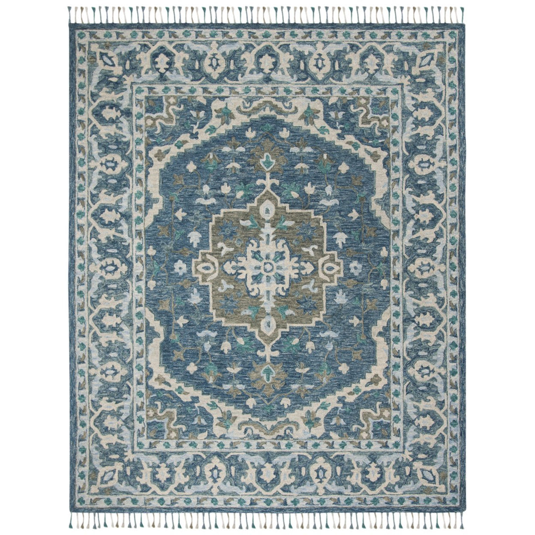 SAFAVIEH Aspen APN230A Handmade Dark Blue / Grey Rug Image 1