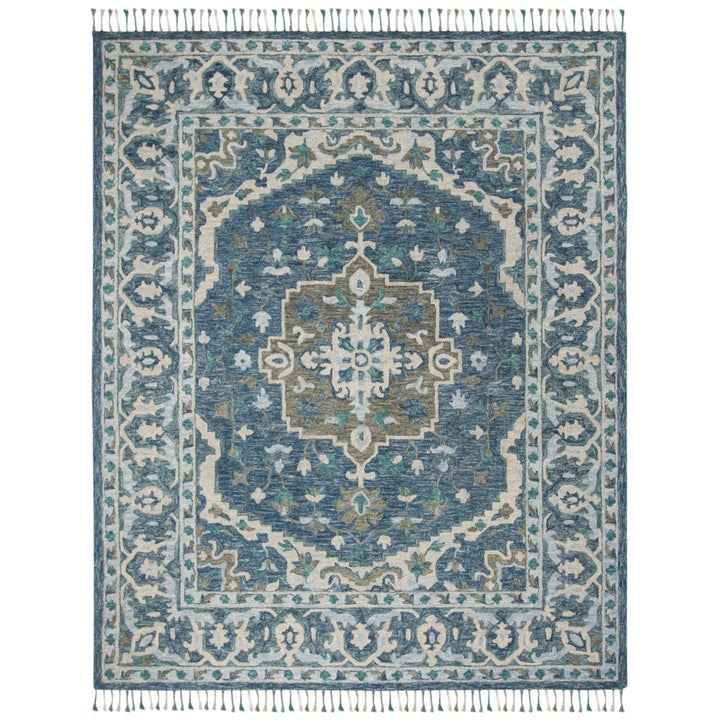 SAFAVIEH Aspen APN230A Handmade Dark Blue / Grey Rug Image 1