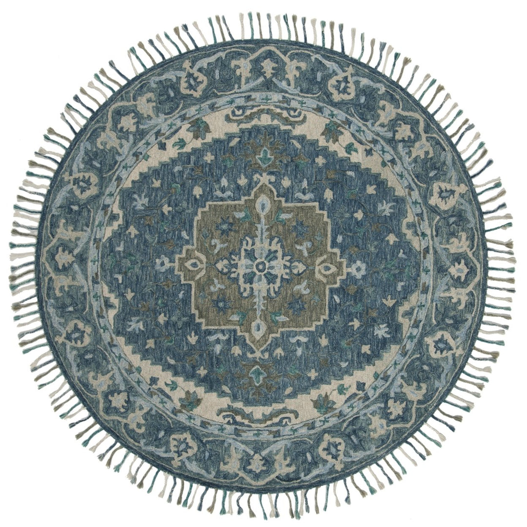 SAFAVIEH Aspen APN230A Handmade Dark Blue / Grey Rug Image 4