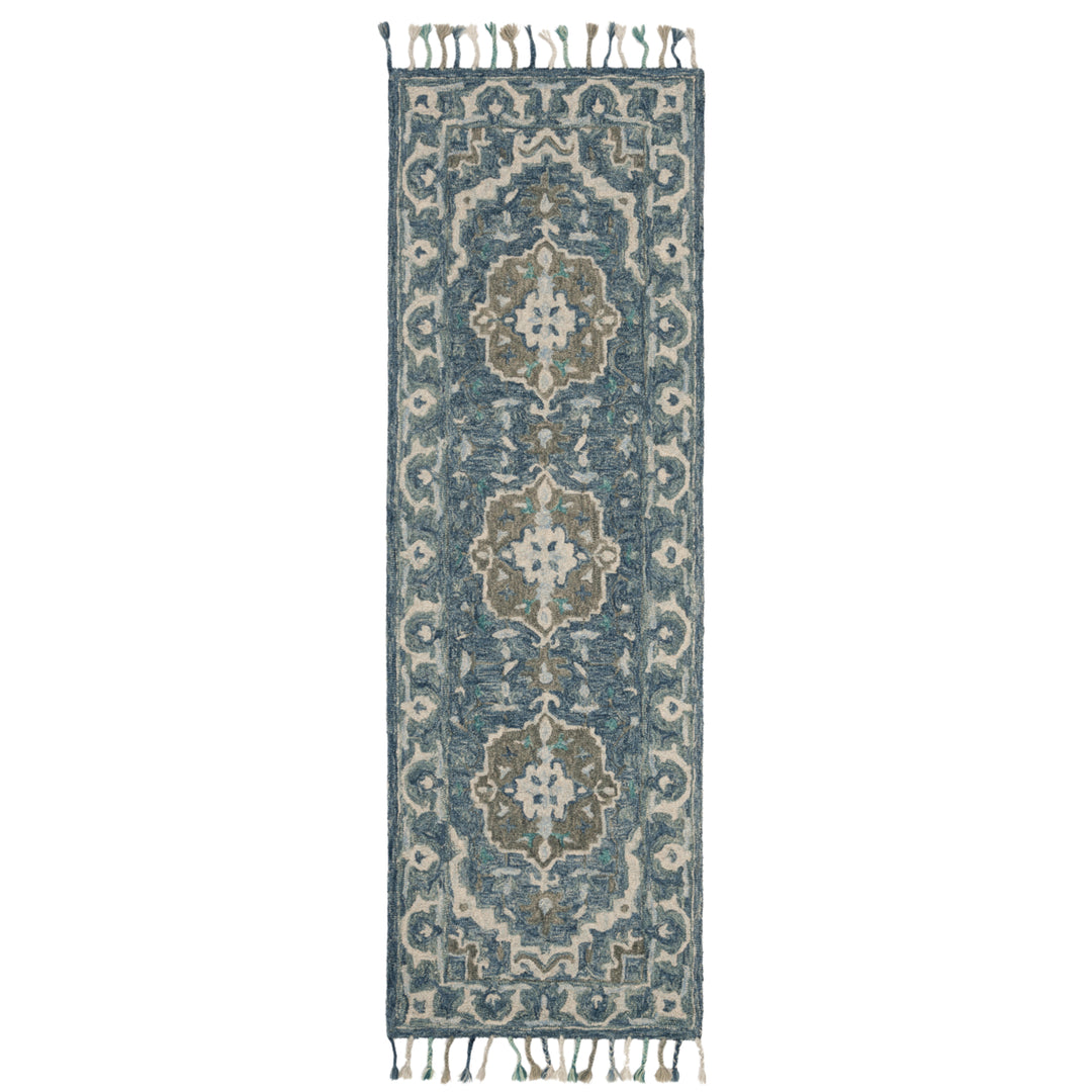 SAFAVIEH Aspen APN230A Handmade Dark Blue / Grey Rug Image 5