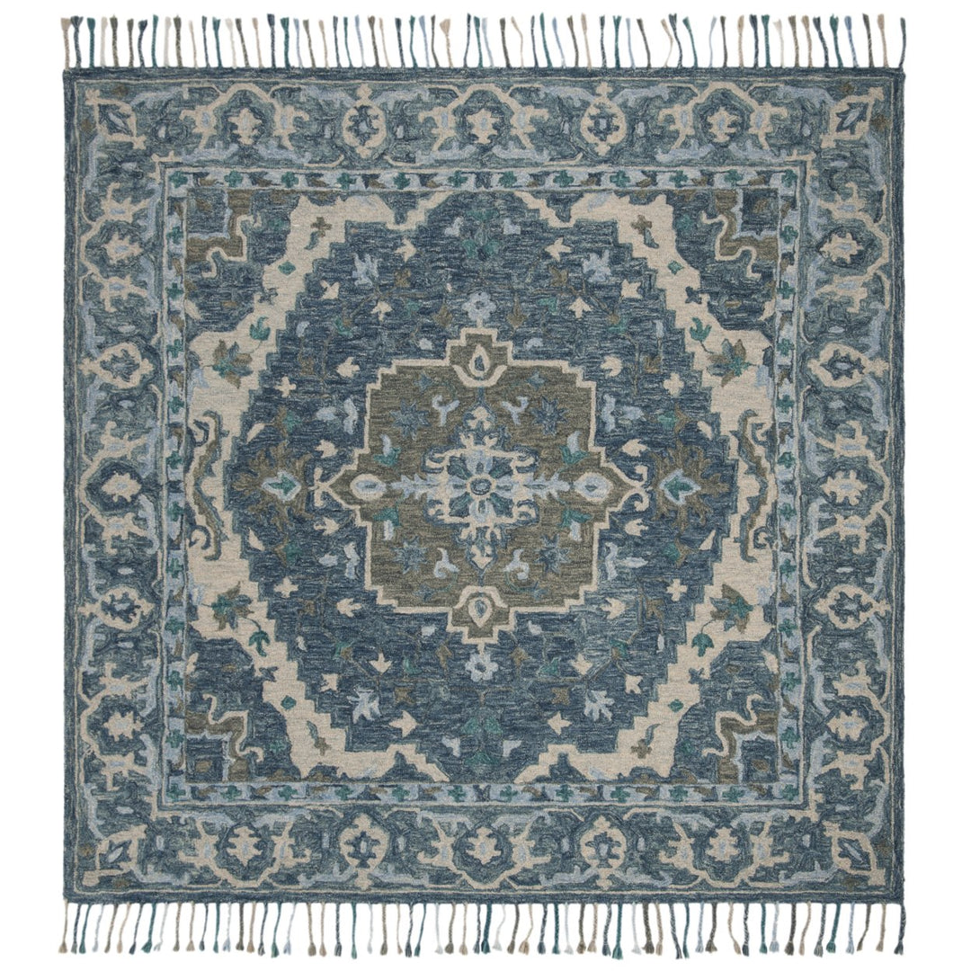 SAFAVIEH Aspen APN230A Handmade Dark Blue / Grey Rug Image 1