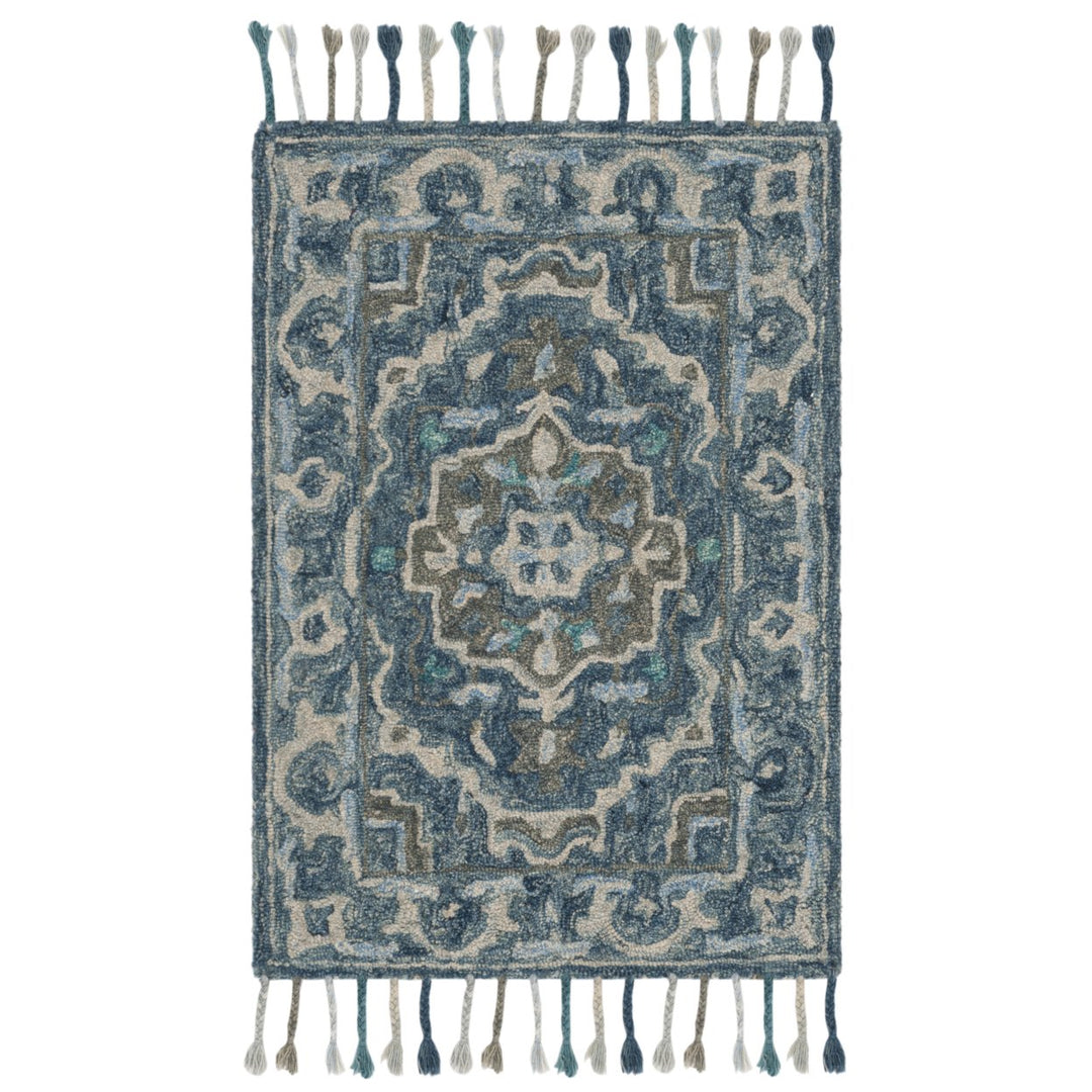 SAFAVIEH Aspen APN230A Handmade Dark Blue / Grey Rug Image 8