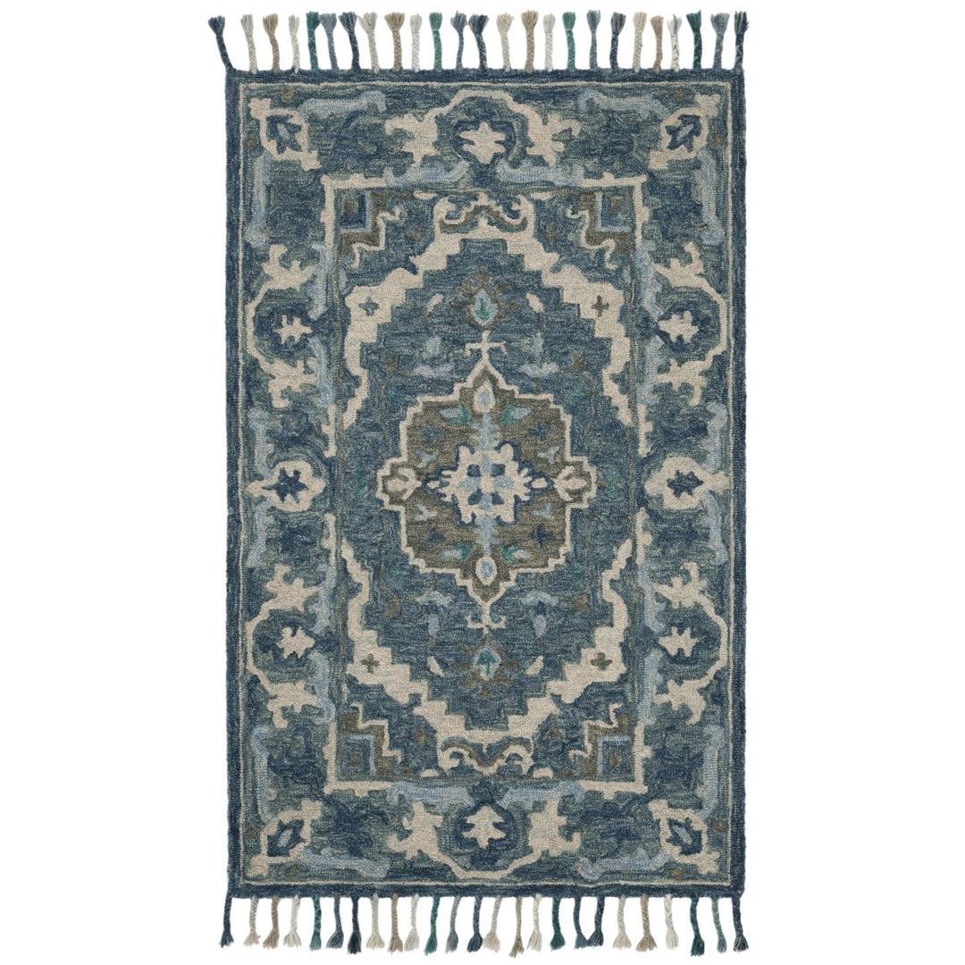 SAFAVIEH Aspen APN230A Handmade Dark Blue / Grey Rug Image 9