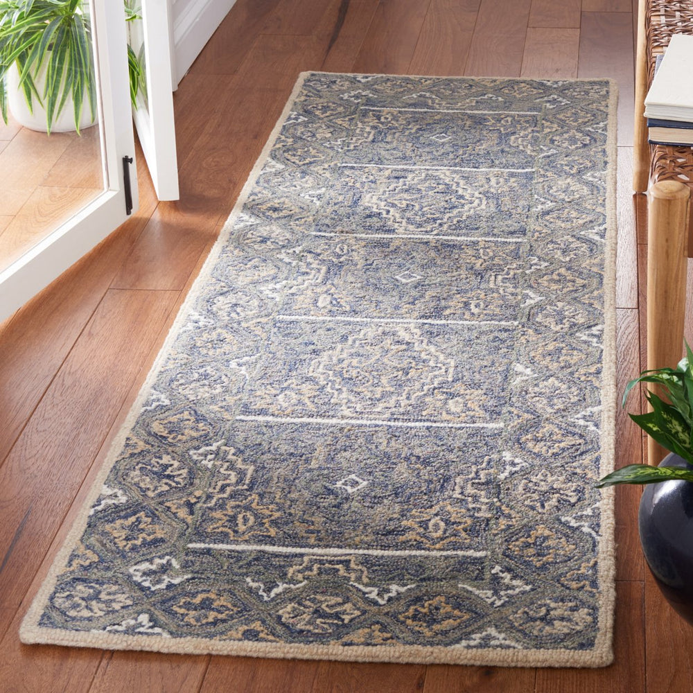 SAFAVIEH Aspen APN275M Handmade Blue / Beige Rug Image 2