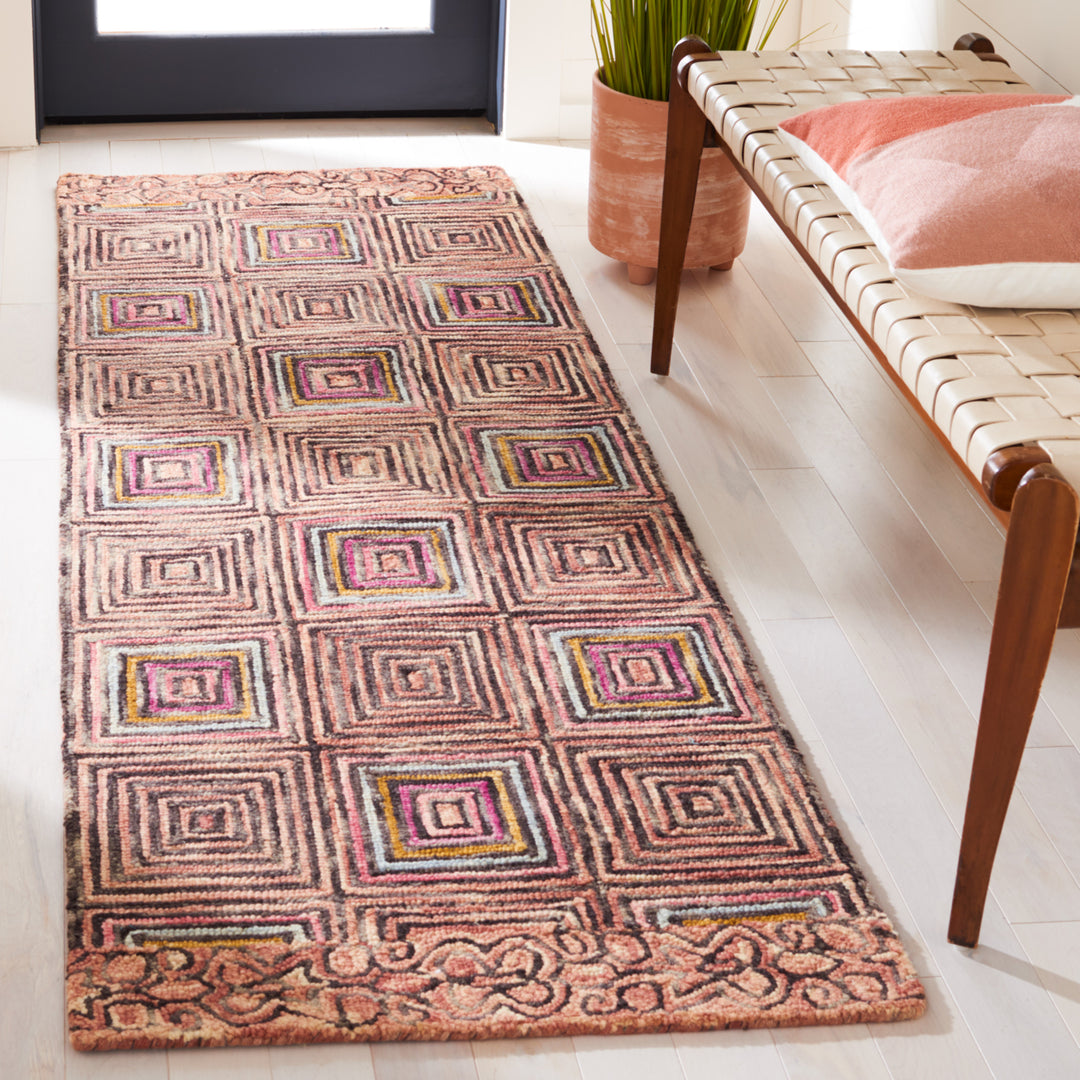 SAFAVIEH Aspen Collection APN285U Handmade Pink/Blue Rug Image 2