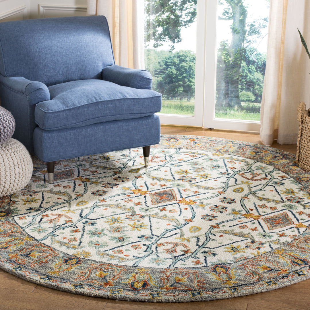 SAFAVIEH Aspen APN308A Handmade Ivory / Blue Rug Image 11