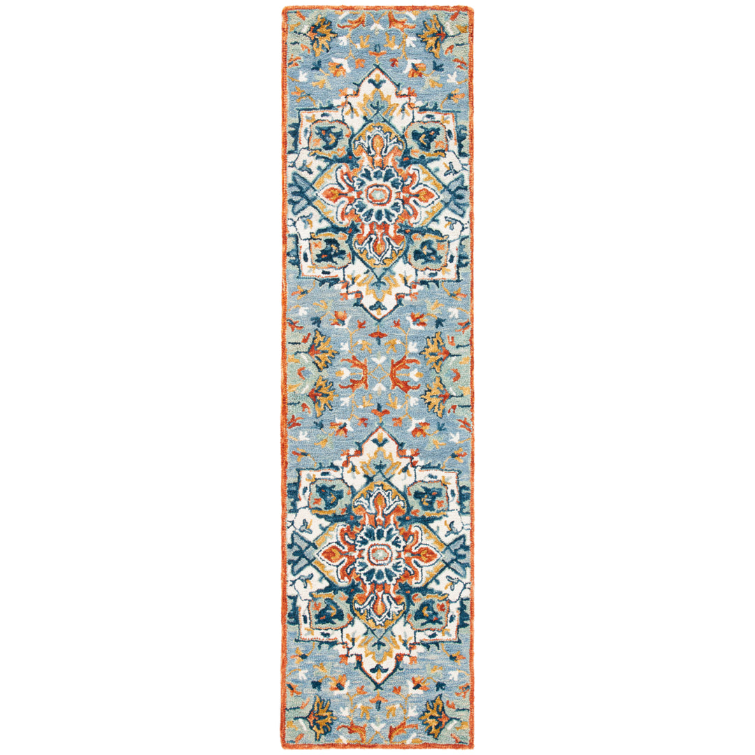 SAFAVIEH Aspen Collection APN312A Handmade Blue/Rust Rug Image 7