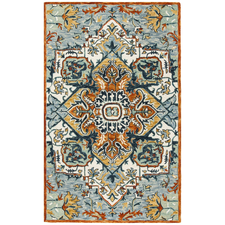 SAFAVIEH Aspen Collection APN312A Handmade Blue/Rust Rug Image 11