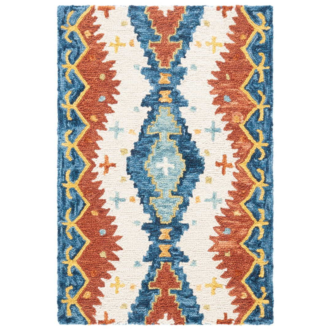 SAFAVIEH Aspen APN401A Handmade Ivory / Blue Rug Image 2