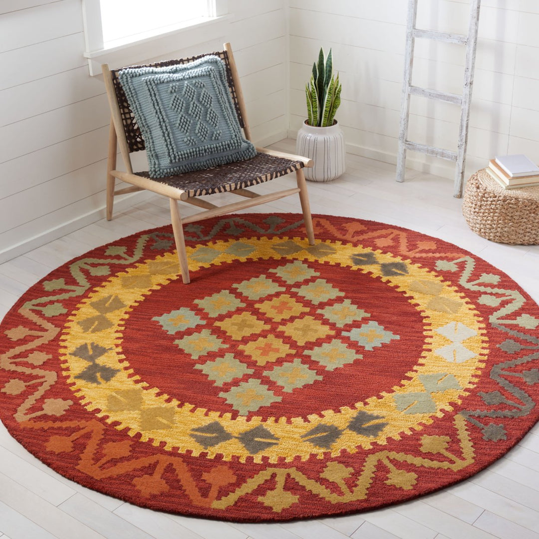 SAFAVIEH Aspen Collection APN403Q Handmade Red / Gold Rug Image 2