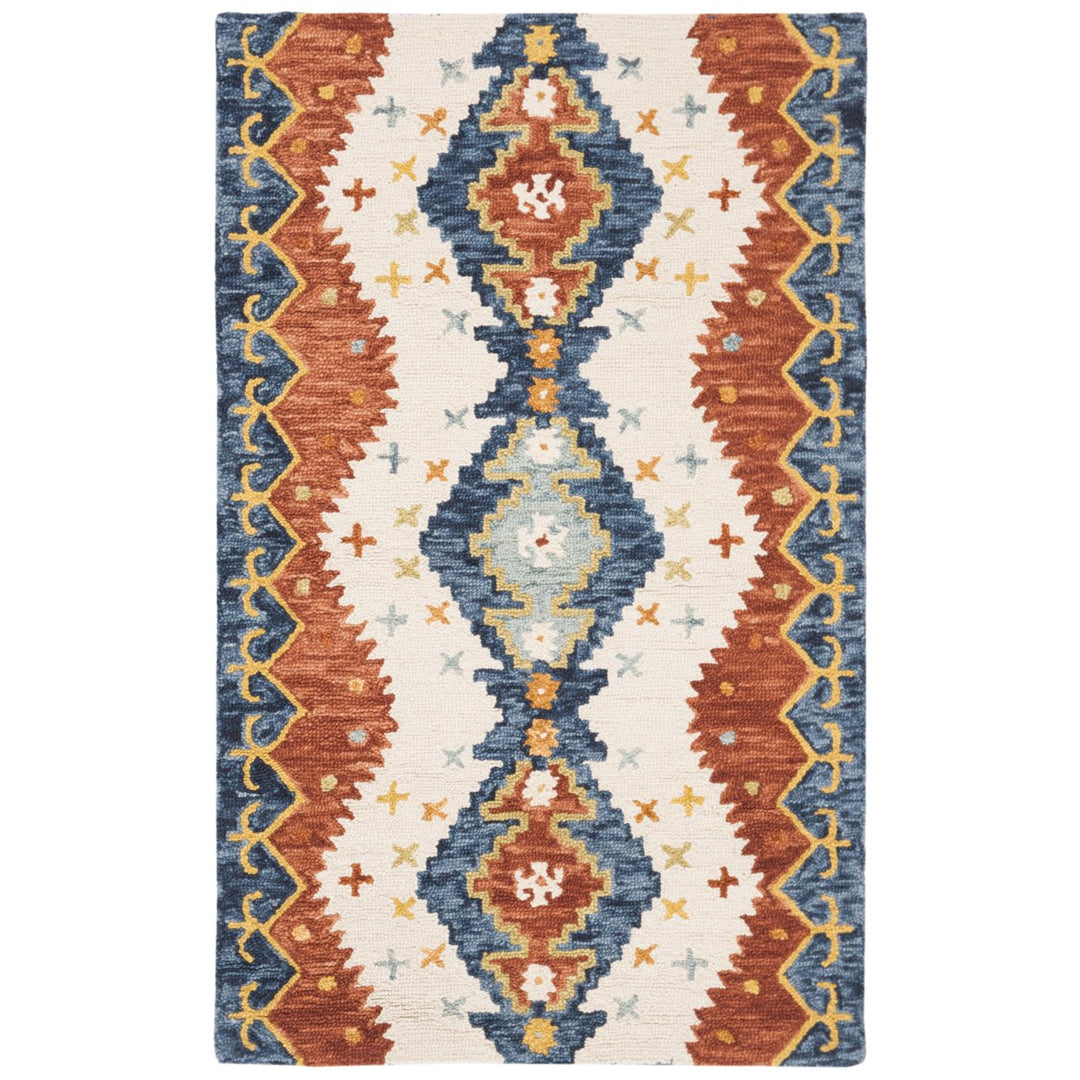 SAFAVIEH Aspen APN401A Handmade Ivory / Blue Rug Image 4