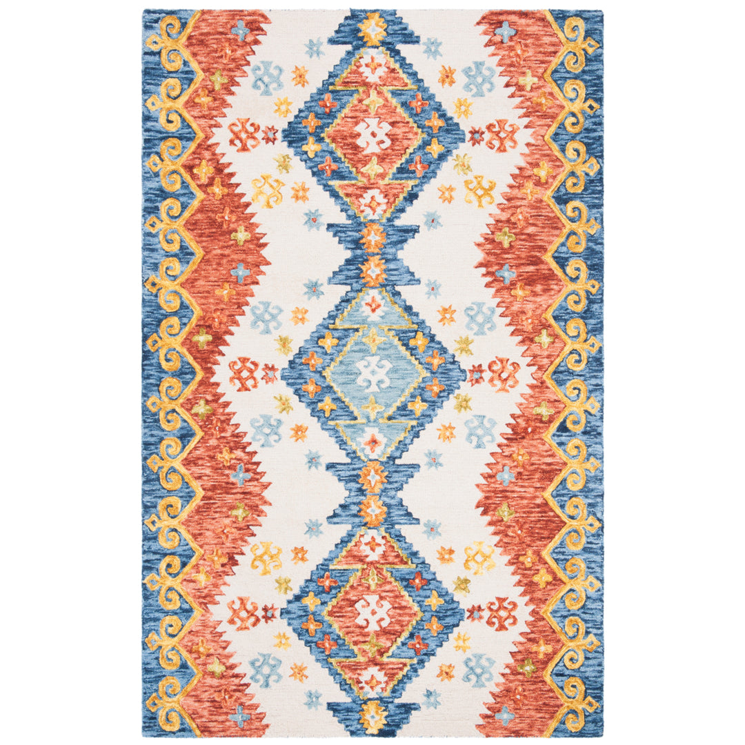 SAFAVIEH Aspen APN401A Handmade Ivory / Blue Rug Image 5